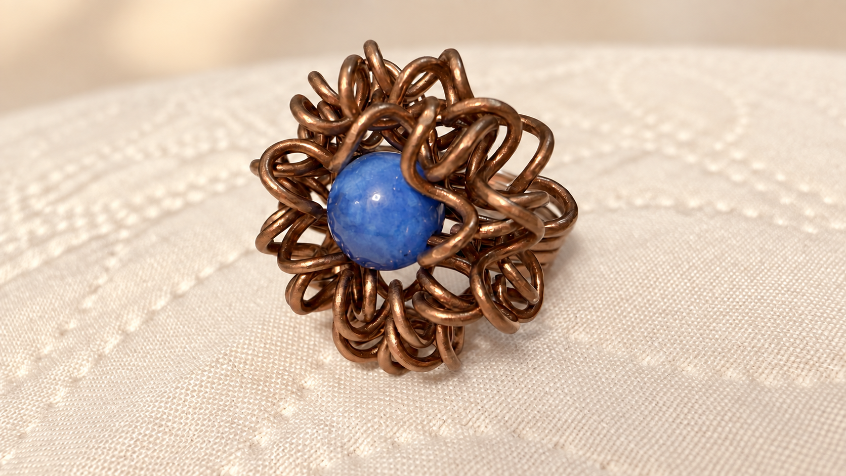 Boho_2 – Ring mit blauem Schmuckstein